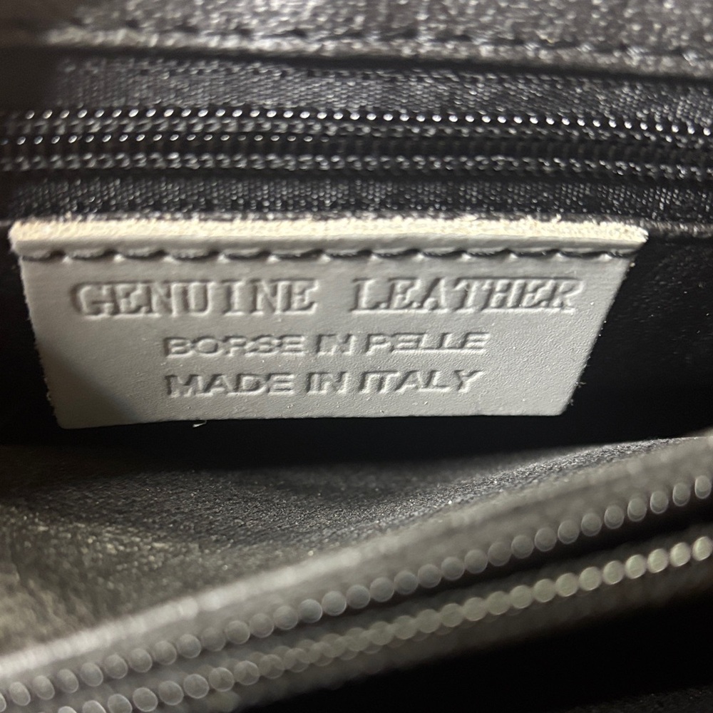 Genuine leather light blue/grey Crossbody Bag - Picture 4 of 6